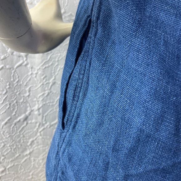 Faherty linen Blue Basketweave Hana dress - Picture 5 of 11
